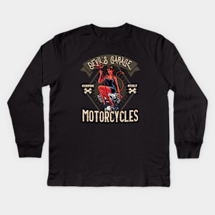 Devil's Garage Motorcycles Kids Long Sleeve T-Shirt